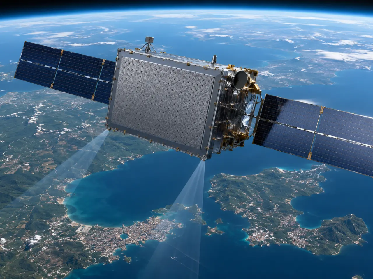 High-throughput satellite with terrestrial coverage
