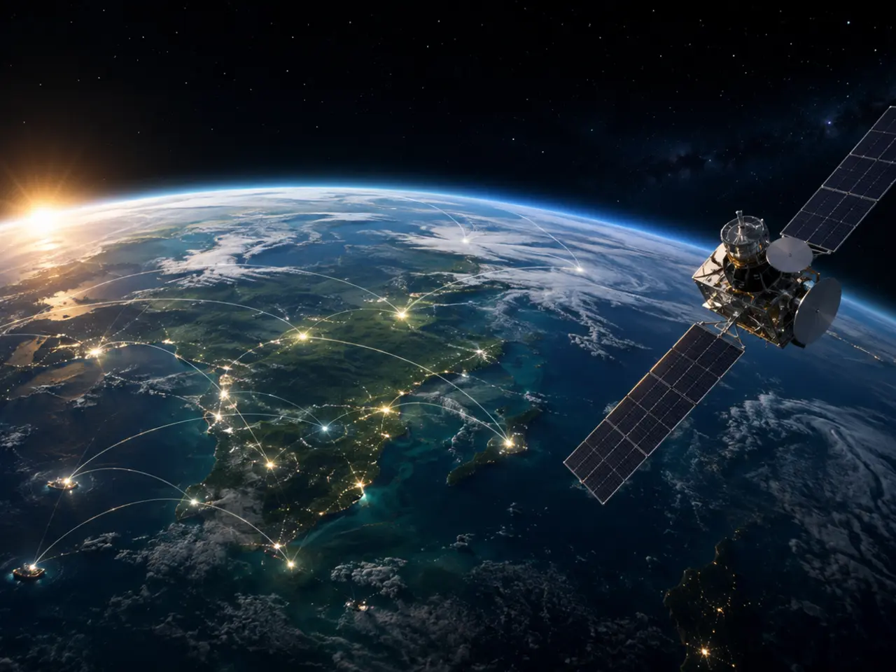 Satellite and terrestrial communication nodes